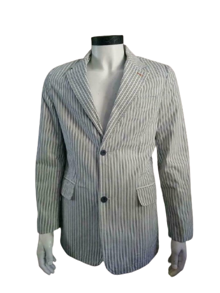 State of art jacket. Beige blue striped. Size M.
