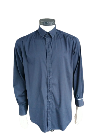 D & G Dolce & Gabanna Shirt. Bleu foncé coloré. Taille M. Falls spacieux.