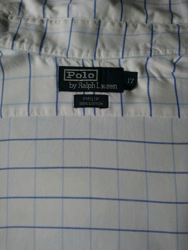 Camisa Ralph Lauren. Azul blanco. 2XL. Tipo Gemelos