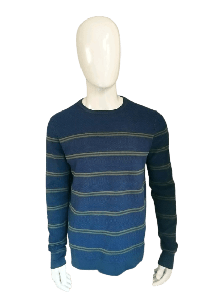 Jersey de hierro fundido. Rayas verde azul oscuro. Talla XL. - EcoGentes