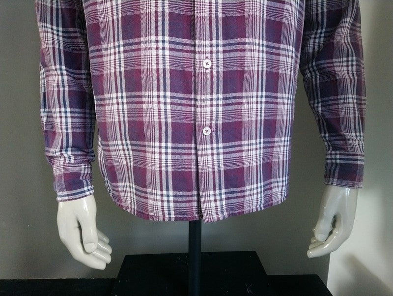 Timberland chemise. Blanc violet vérifié. Taille M. Fit régulier