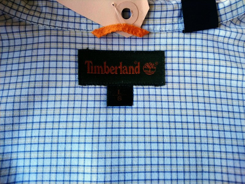 Timberland overhemd. Beige Geel Grijs. Maat L.