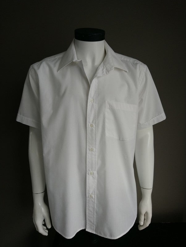 Lavis overhemd met korte mouwen. Kleur Wit. Maat XL