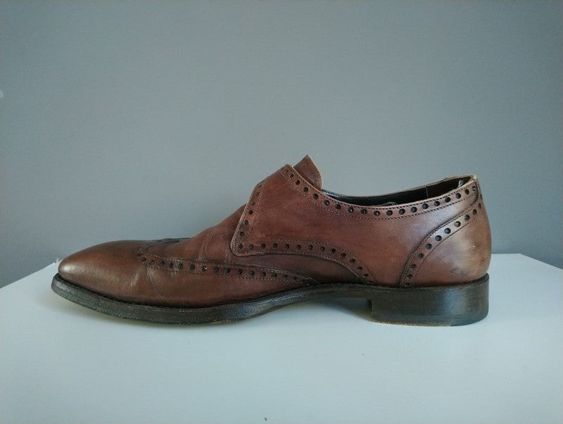 Zapatos de hebilla de cuero greve. Color marrón. Tamaño 6.5 / 40