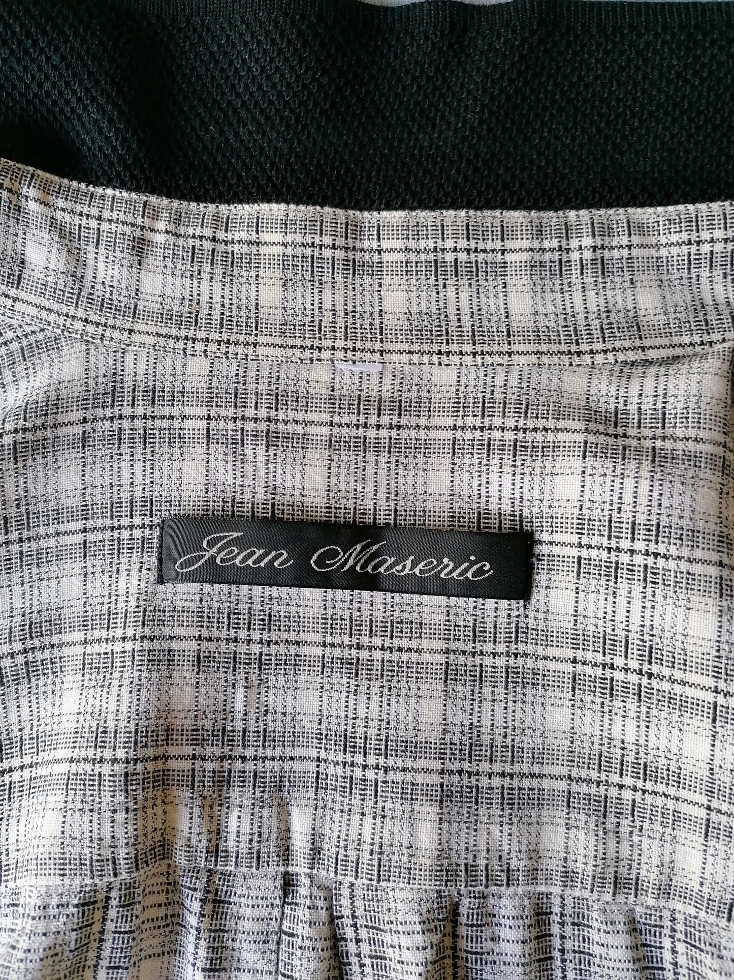 Vintage Jean Maseric Shirt. Beige Black Checked. Tamaño XL
