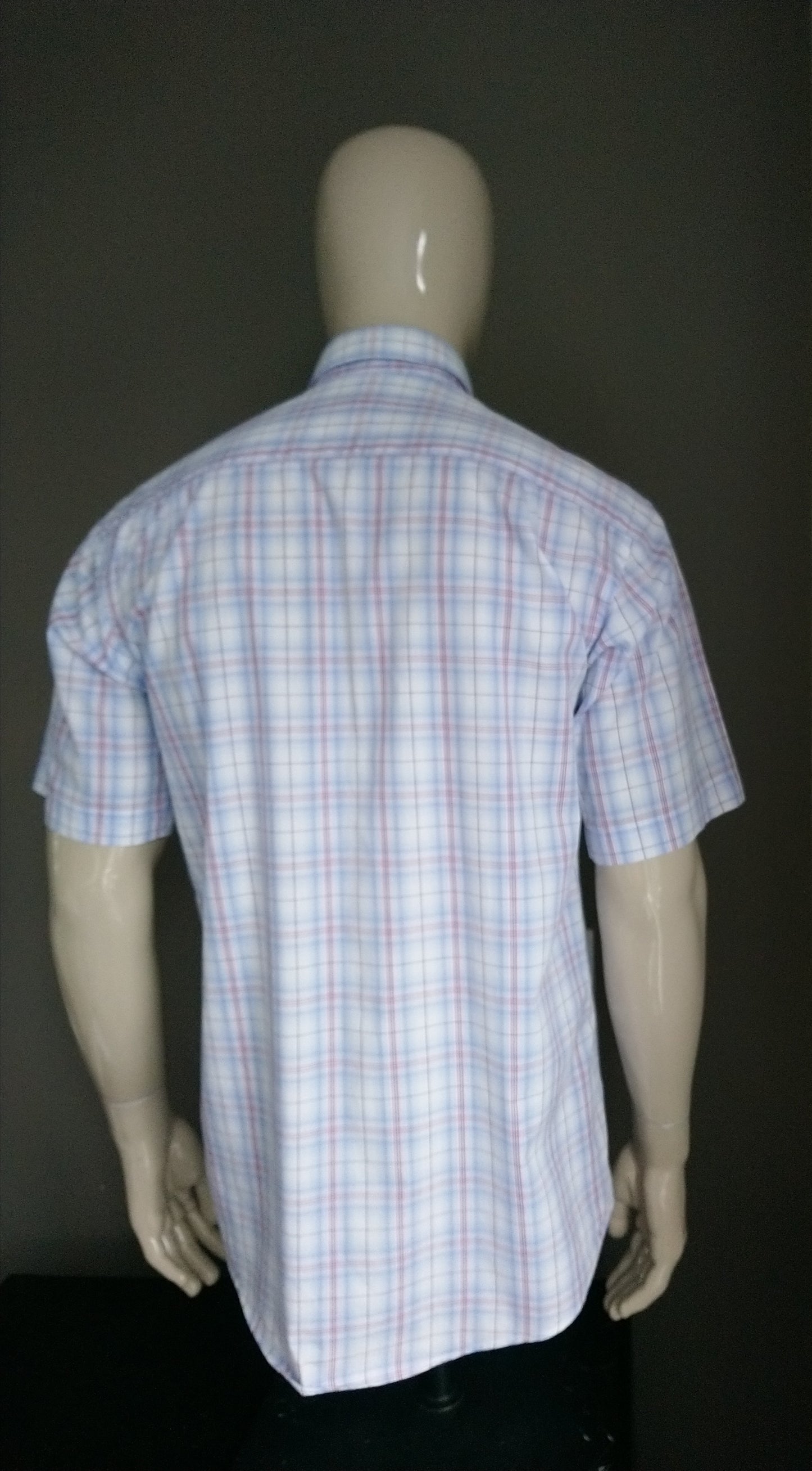 Sangan Shirt Casta corta. A scacchi bianchi blu rosso. Taglia M.