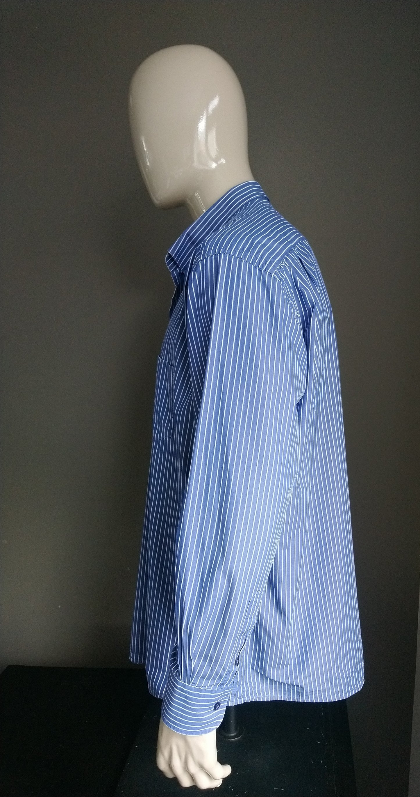 Sailing Comp. camisa. Blanco azul rayado. Tamaño XXXL / 3XL.