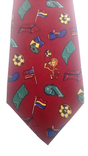 Vintage Holland Casino Soccer Tie. Bordeaux. Silk