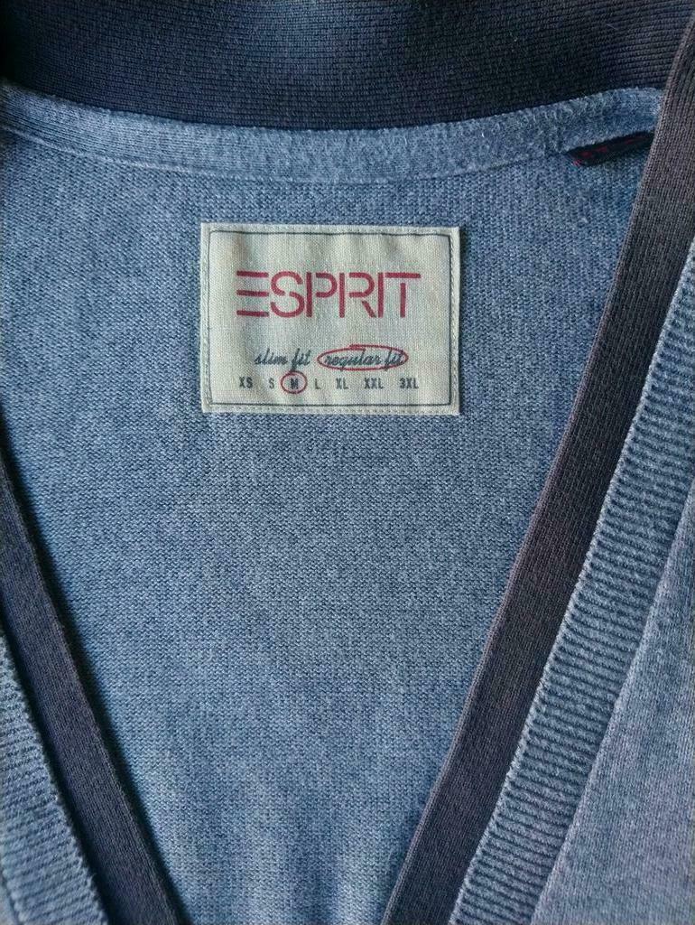 Esprit vest with buttons and elbow pieces. Gray colored. Size M.