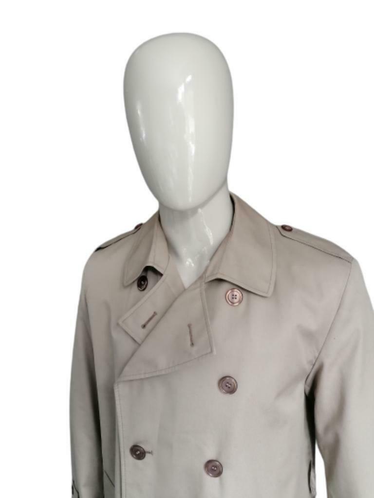Vintage St.Michael 80's trinchera / chaqueta larga. Coloreado de color beige. Talla L.