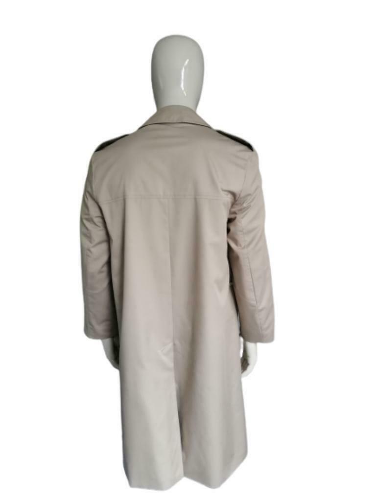 Vintage St.Michael 80's Trenchcoat / lange jas. Beige gekleurd. Maat L.