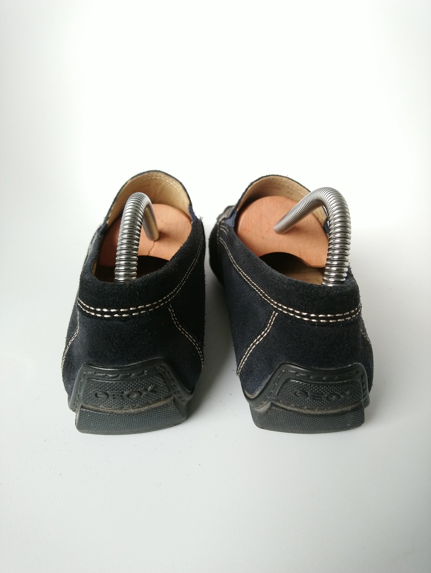 Geox Respira Leather Moccasins. Dark blue colored. Size 40.