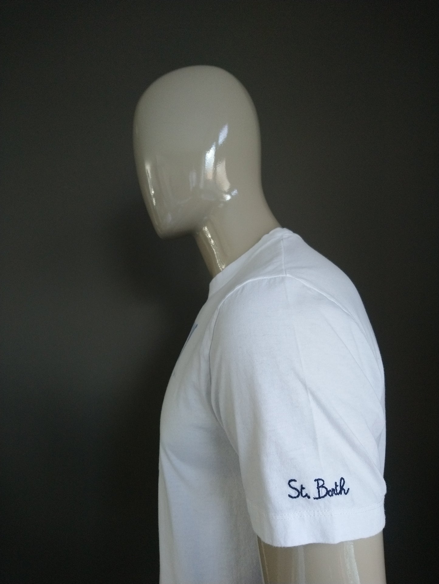 MC2 Saint Barth shirt. Wit met opdruk "Happy Ending". Maat L.