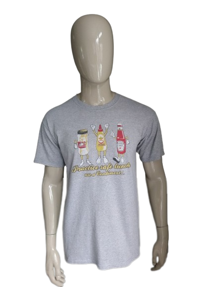 Vintage Steve & Barrys Hemd. Grau mit Druck gemischt. Größe M.
