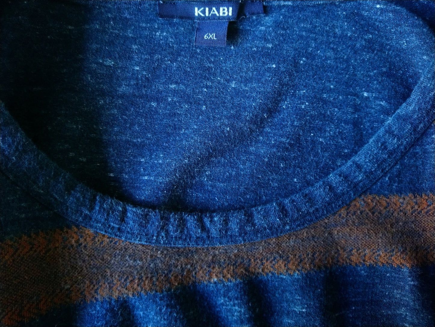 Kiabi shirt. Blauw Oranje gemêleerd. Maat 6XL / XXXXXXL