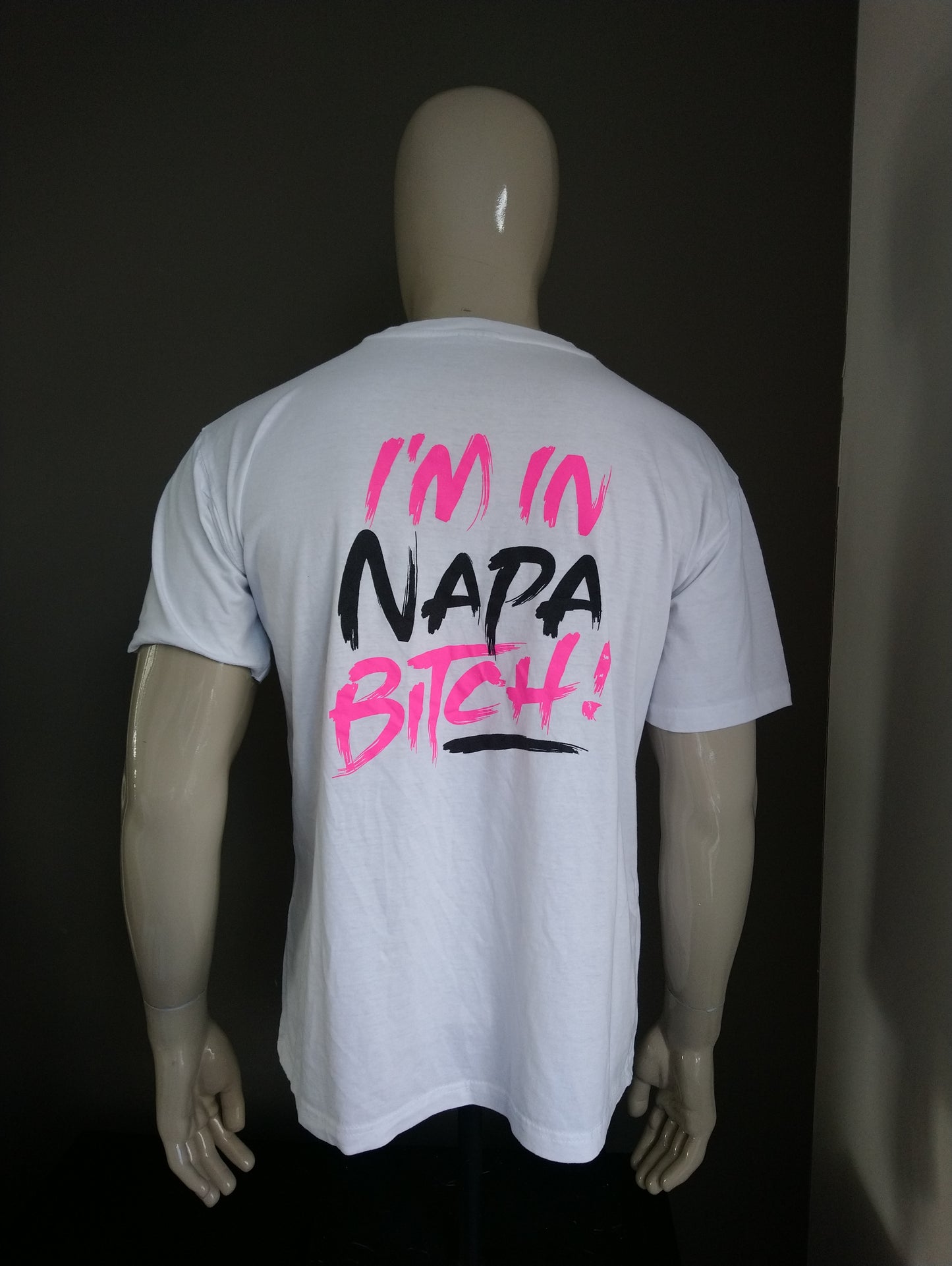 Camisa de Georgio Napa. Blanco con impresión. Tamaño xxl.