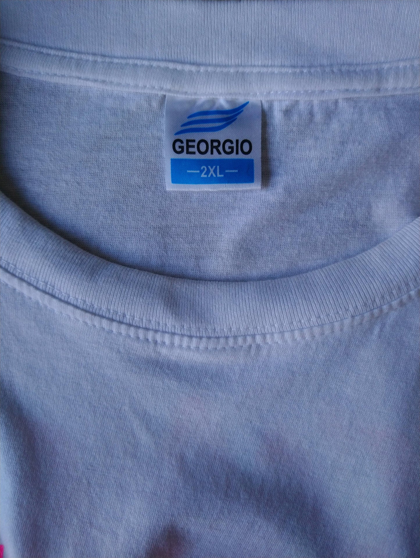 Georgio shirt Napa. Wit met opdruk. Maat XXL.