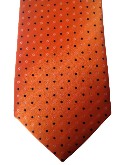 Cravate d'Eton. Couleur orange. 100% de soie