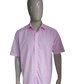 Olymp overhemd korte mouw. Roze Wit geblokt. Maat XL.