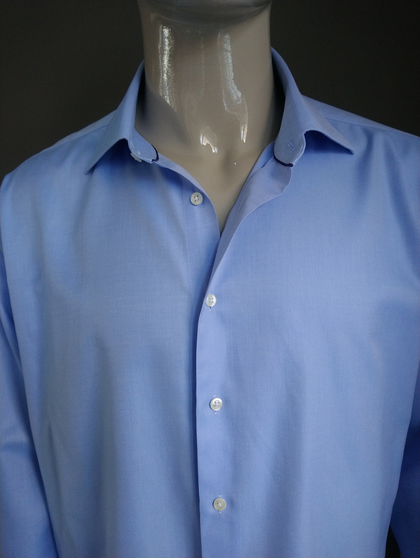 Thomas Maine Shirt. Hellblau gefärbt. Größe 46 / xxl / 2xl.