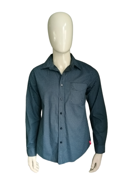 EDC Shirt. Blue gray print. Size L.