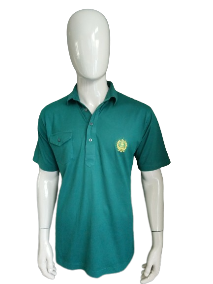 Vintage Sporting Choice polo. Groen gekleurd. Maat L. Kungalva Kode Golfclubb 1988.