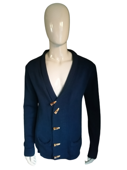 Zara man vest with buttons. Dark blue colored. Size L. Slim fit.
