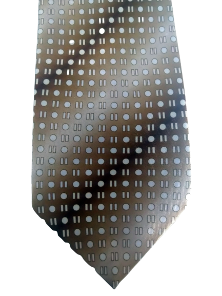 Jiao Krawatte Braunes Gold gestreift. Polyester