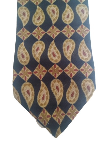 Strellson stropdas. Blauw beige motief. Zijde