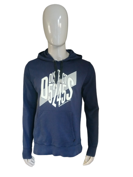 Cult Edition Hoodie. Dark blue with print. Size M.