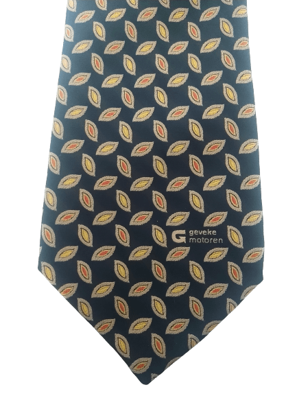 Corbata de Brighton. Motivo de hoja amarillo rojo negro. - EcoGentes