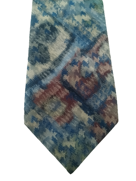 Marquis de Bourbon stropdas. Blauw rood groen. Polyester.