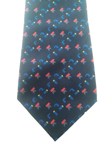 Kiwa Krawatte Blaues rotes Motiv.