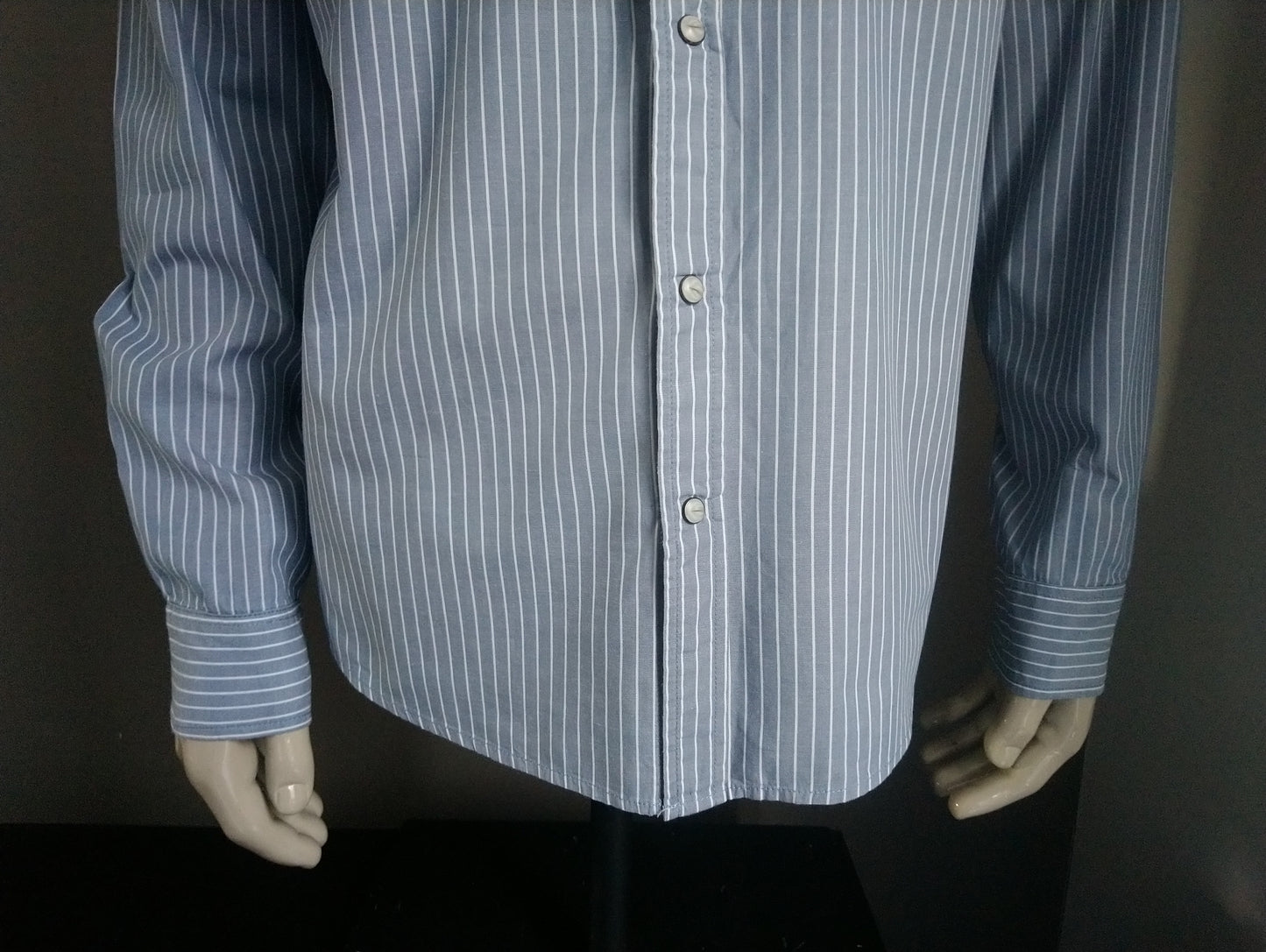 Old Navy overhemd met drukknopen. Grijs Wit. Maat XL