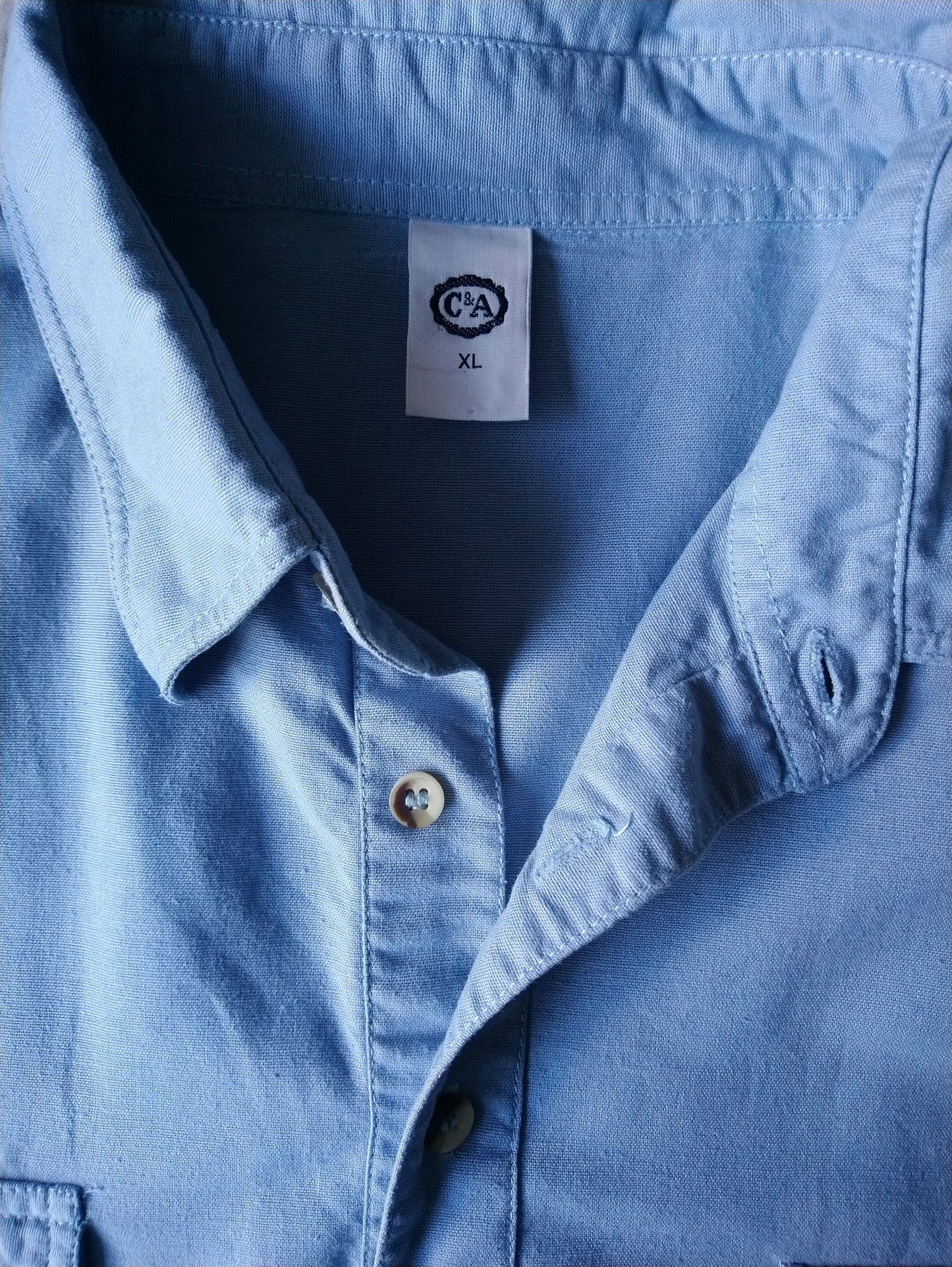 Vintage C&A Polo with elastic band. Light blue colored. Size XL / XXL - 2XL.