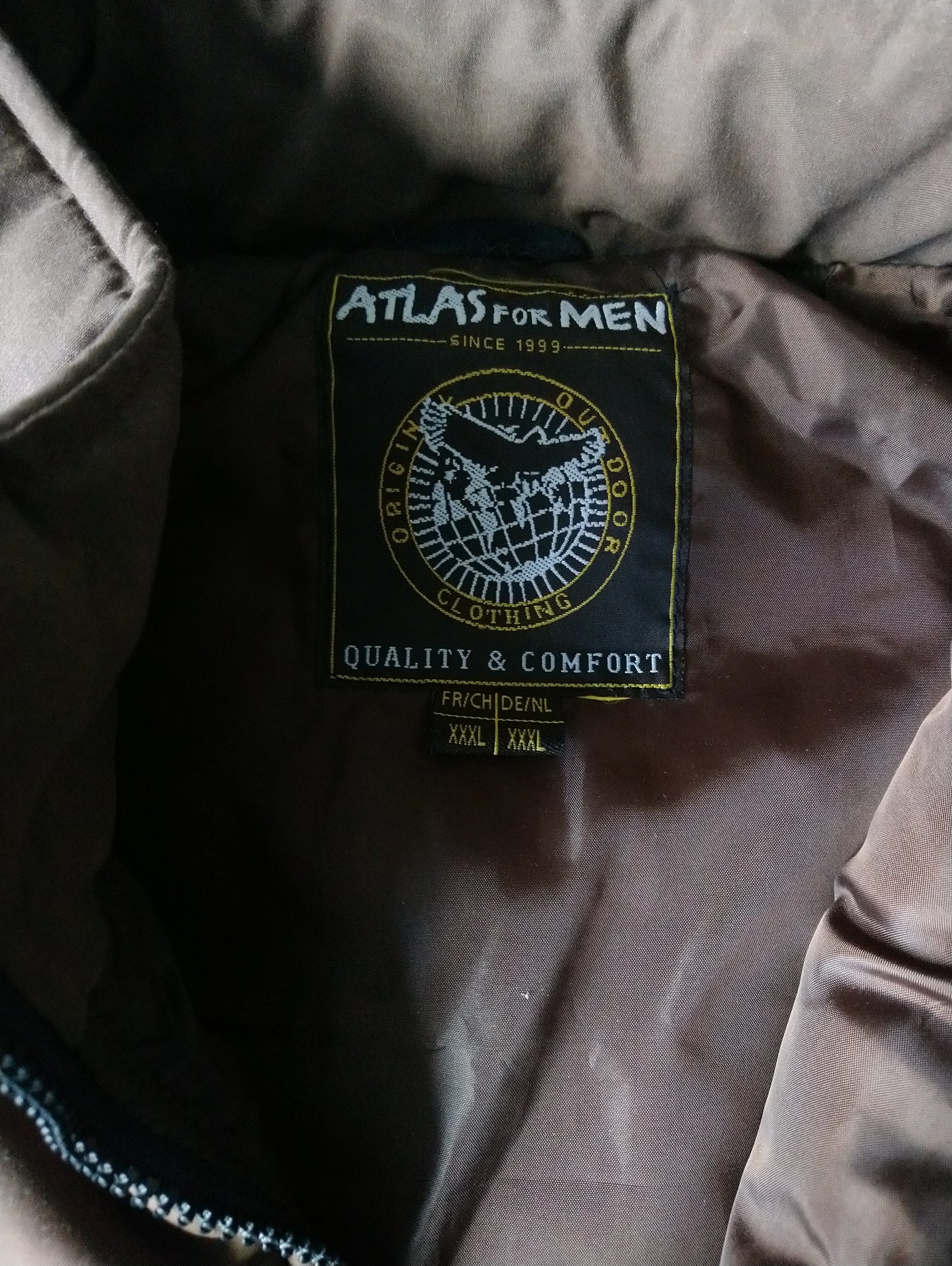 Atlas für Männer BodyWarmer. | Braun schwarz gefärbt. Größe 3xl / xxxl.