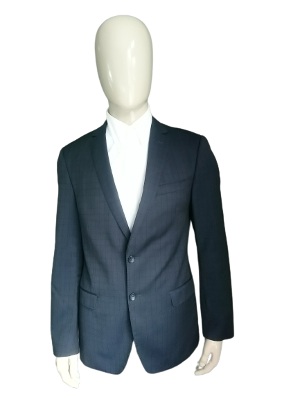 Van Gils Jacke. Dunkelblau kariert. Größe 102 / 42L