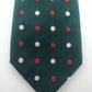 Sartoria Rossi stropdas. Groen met rood witte stippen. Zijde