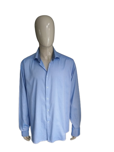 La chemise Blue Print. Motif bleu blanc. Taille 3XL/XXXL.