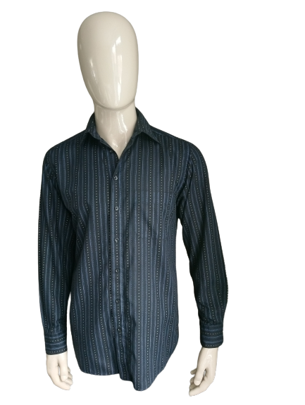 Vintage Club d'Amingo shirt. Black gray blue print. Size M / L.