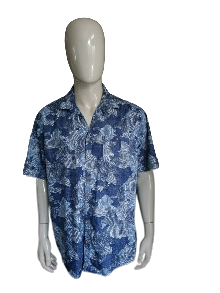 Bexleys Shirt short sleeve. Blue print. Size XL / 2XL-XXL. Regular fit.