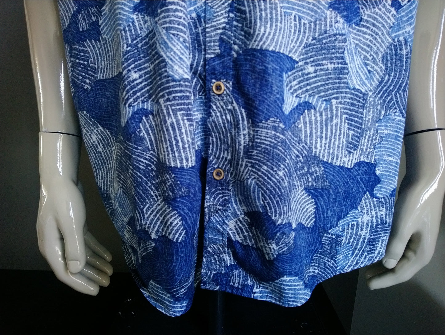 Bexleys Shirt short sleeve. Blue print. Size XL / 2XL-XXL. Regular fit.