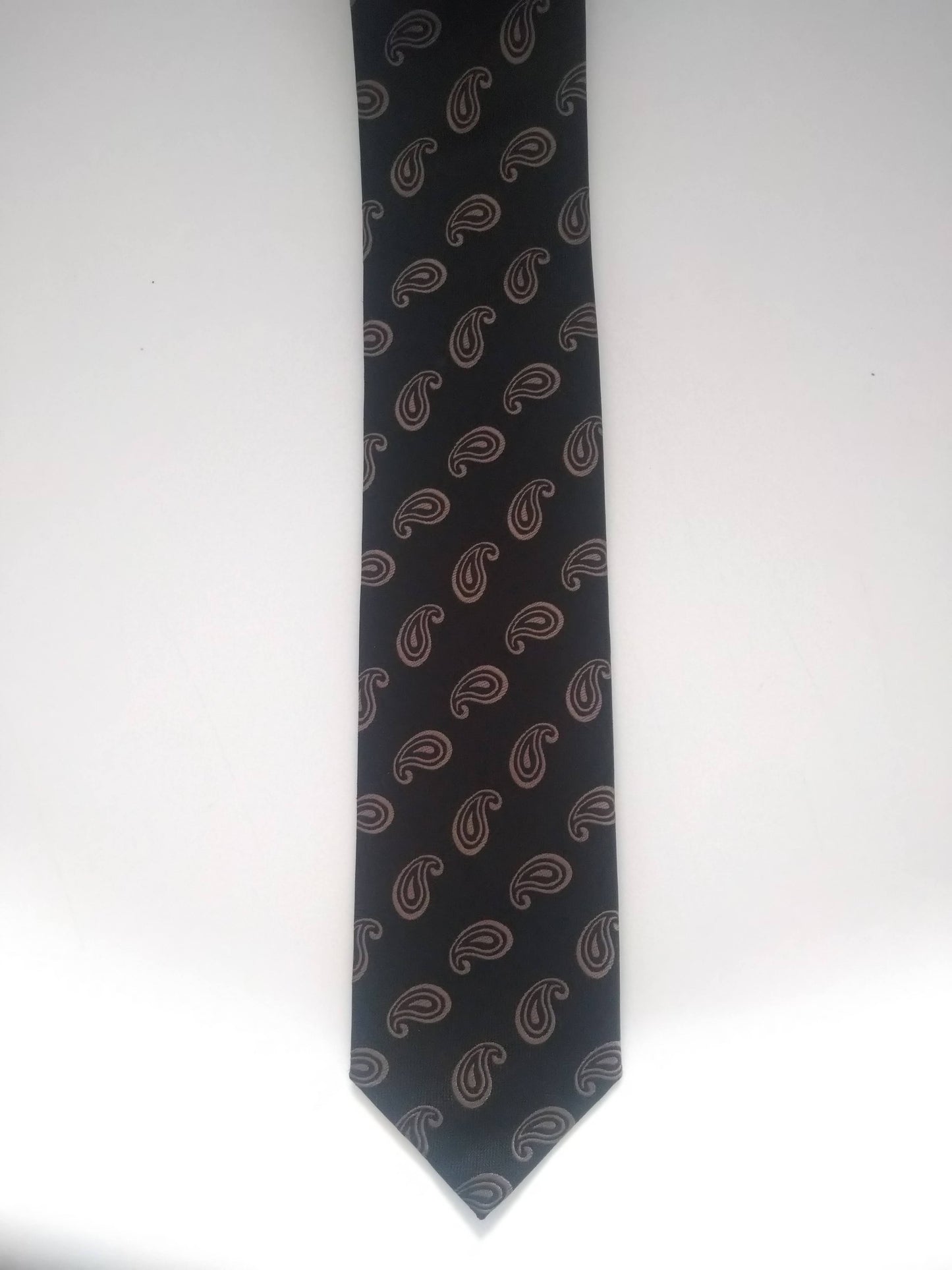 Frans Molenaar stropdas. Zwart brons motief. Zijde.