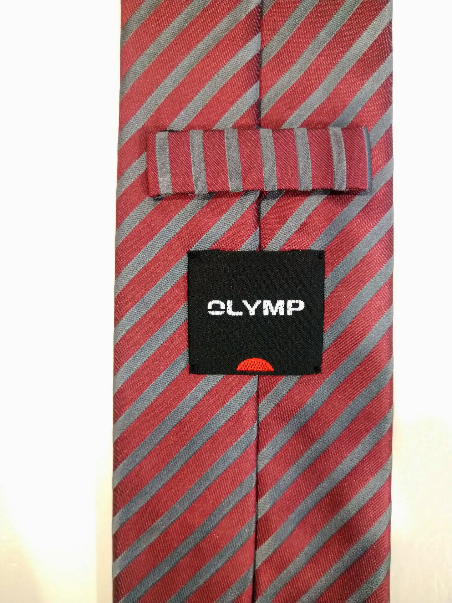 Olymp Silk Tie. Rosa / gris rayado.