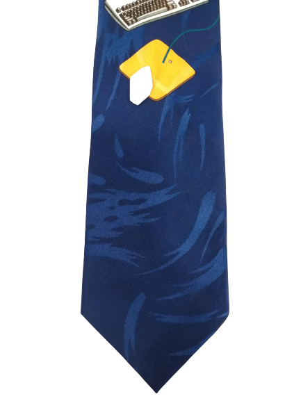 Vintage Vicky Davis Polyester Krawatte. PC mit 3D -Mausmotiv.