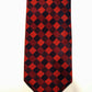 LIV zijde stropdas. Rood zwart geblokt motief.