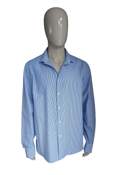 Next Shift shirt. Blue white striped. Size XXL / 2XL