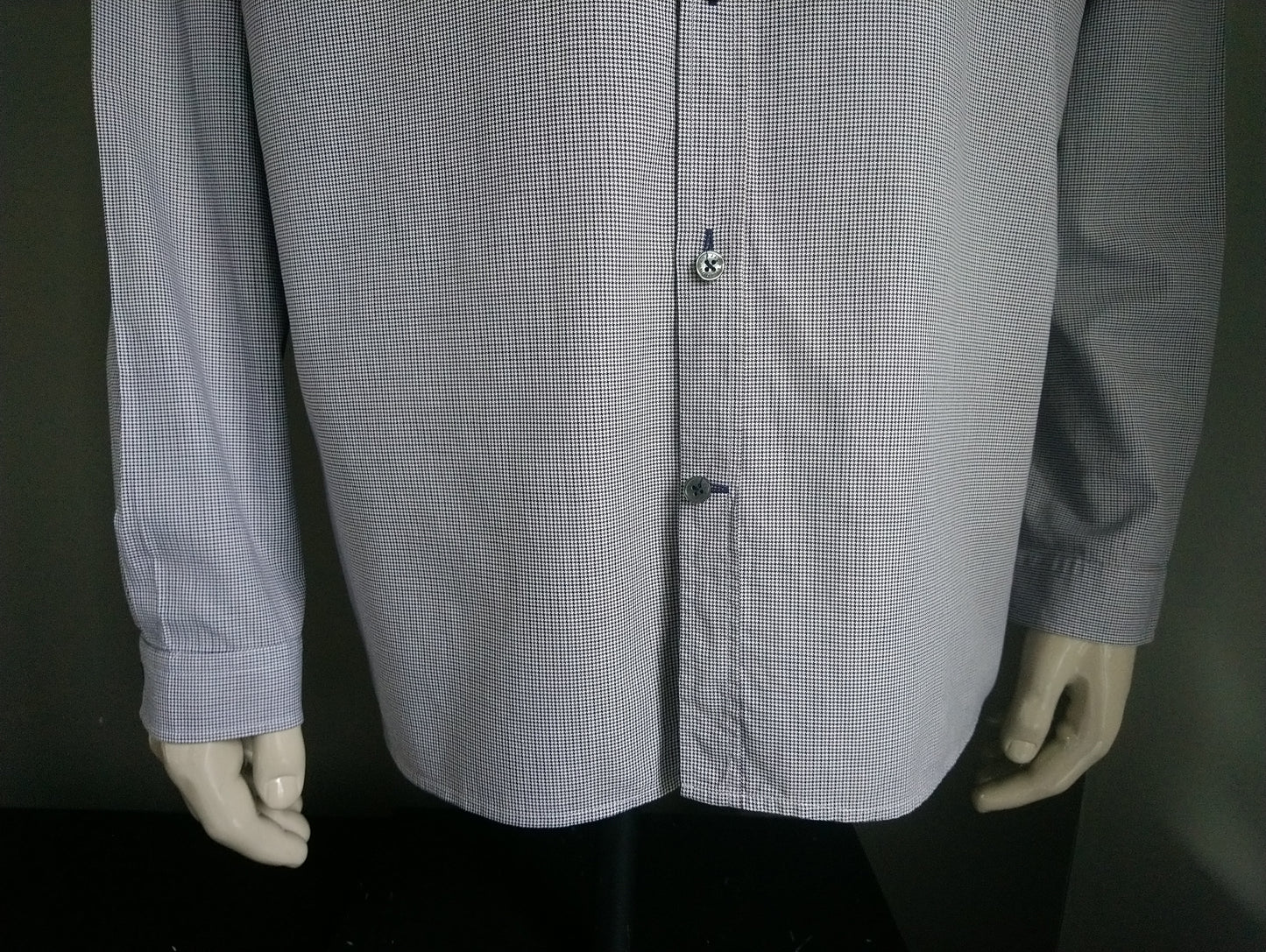 Jasper Conran shirt. Blue brown white motif. Size XXL