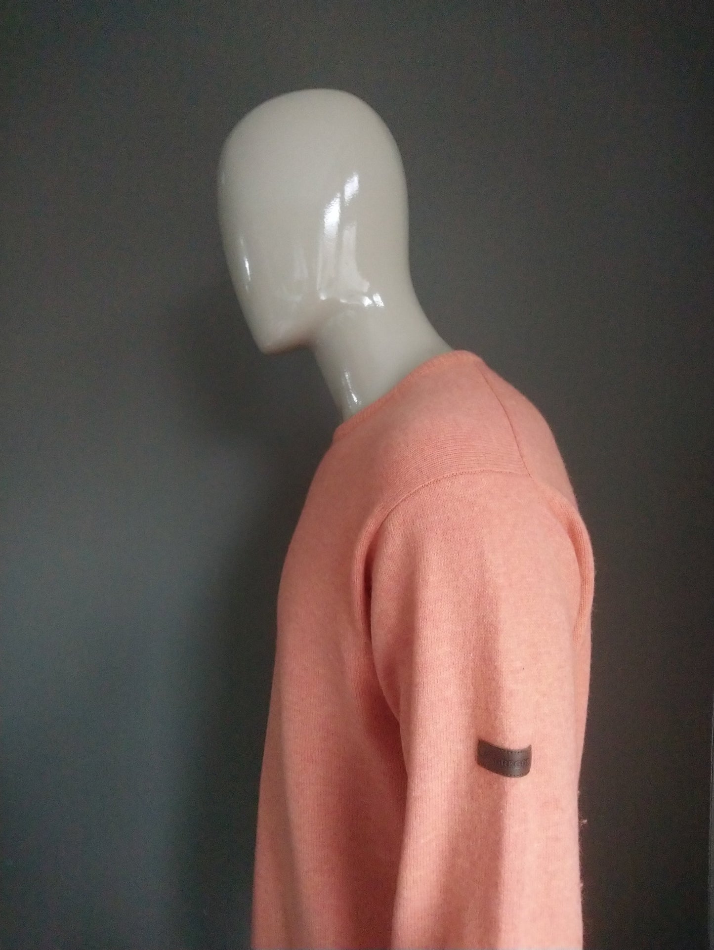 McGregor Lambswool suéter. Rosa naranja mixta. Tamaño XL