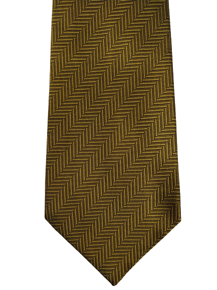 Salvatore Ferragamo zijde stropdas. Geel / goud motief